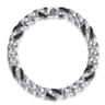 8mm 925 Sterling Silver Black Spinel Men's Solid Cuban Link Chain Bracelet