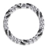 8mm 925 Sterling Silver Black Spinel Men's Solid Cuban Link Chain Bracelet