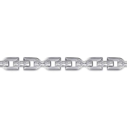 8mm 925 Sterling Silver Men's Cylindrical Mix Link Chain Bracelet