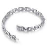 8mm 925 Sterling Silver Men's Cylindrical Mix Link Chain Bracelet
