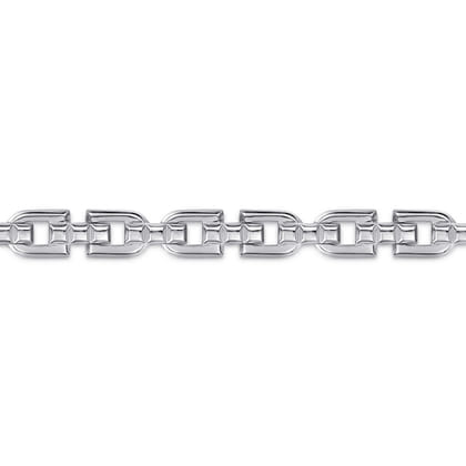 8mm 925 Sterling Silver Men's Cylindrical Mix Link Chain Bracelet