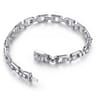 8mm 925 Sterling Silver Men's Cylindrical Mix Link Chain Bracelet