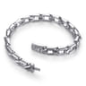8mm 925 Sterling Silver Men's Hollow Faceted Link Chain Bracelet