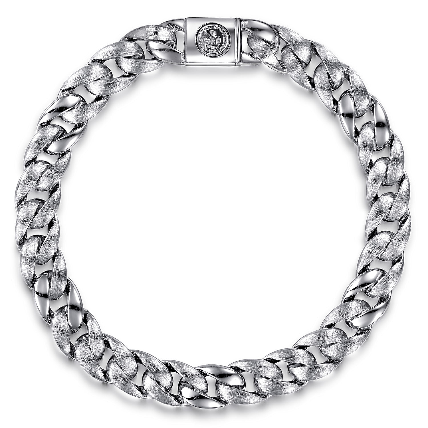 8mm 925 Sterling Silver Men's Solid Cuban Link Chain Bracelet - Shot 1