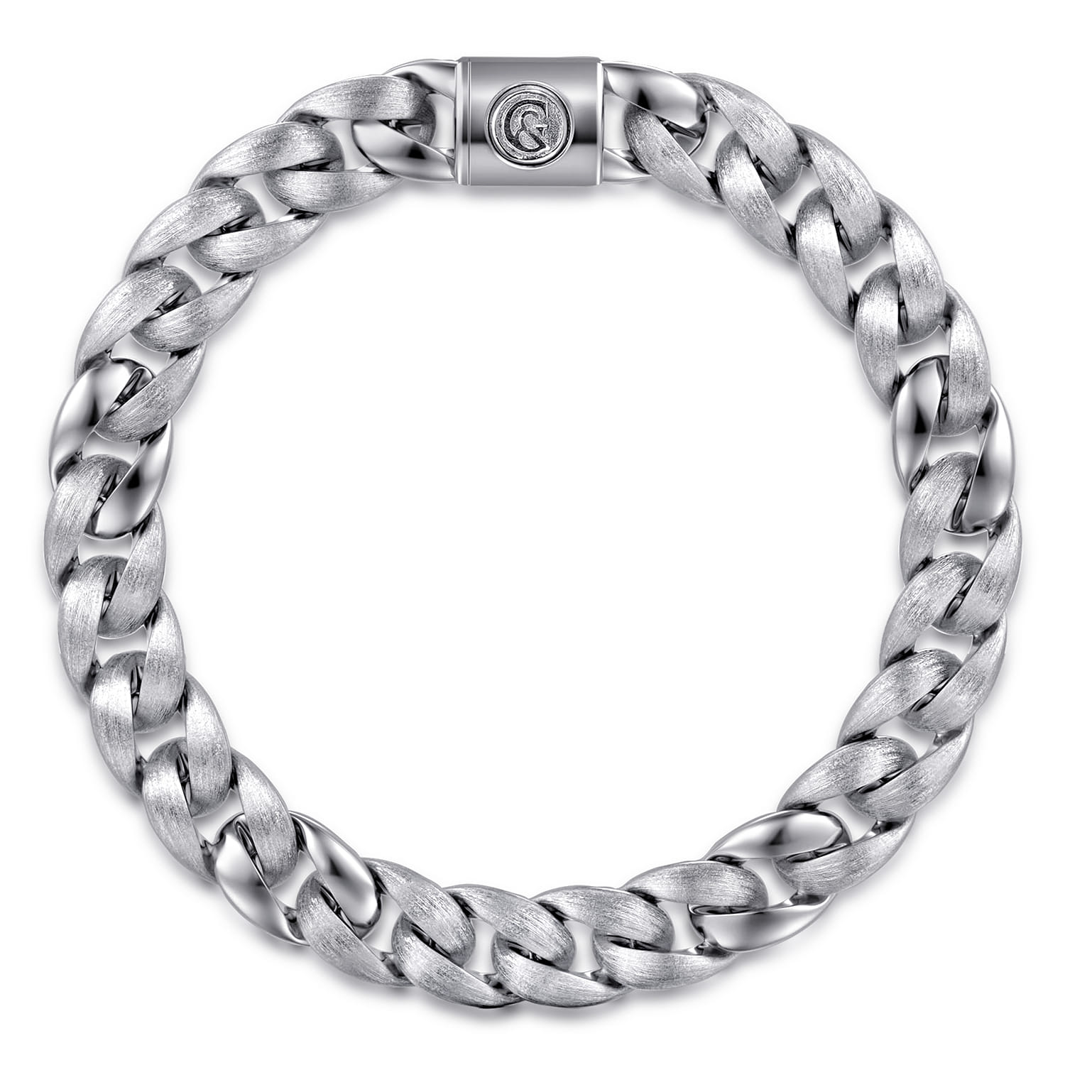 8mm 925 Sterling Silver Men's Solid Cuban Link Chain Bracelet - Shot 1