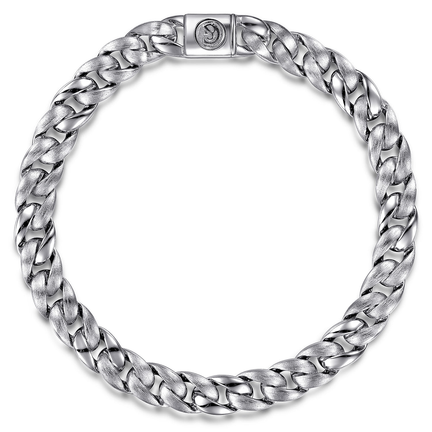 8mm 925 Sterling Silver Men's Solid Cuban Link Chain Bracelet - Shot 1