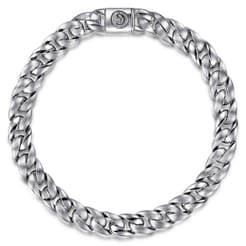 8mm 925 Sterling Silver Men's Solid Cuban Link Chain Bracelet