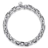 8mm 925 Sterling Silver Men's Solid Faceted Chain Bracelet