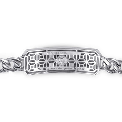 8mm 925 Sterling Silver and 14K Yellow Gold Garnet Men's Solid Cuban Link Chain Bracelet With Dagger ID