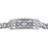 8mm 925 Sterling Silver and 14K Yellow Gold Garnet Men's Solid Cuban Link Chain Bracelet with Dagger ID