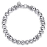 8mm Sterling Silver Faceted Bead Bracelet