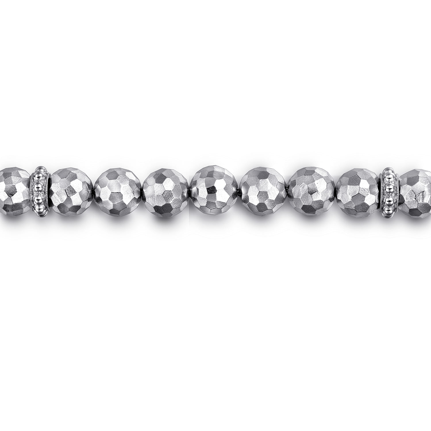 8mm Sterling Silver Faceted Bead Bracelet - Shot 2
