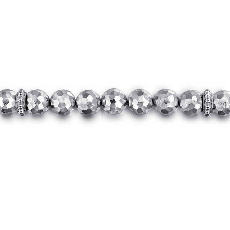 8mm Sterling Silver Faceted Bead Bracelet - Shot 2
