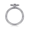 925 Serling Silver Diamond Bujukan Frame Flower Diamond Cut Ladies Ring - 0.01 ct