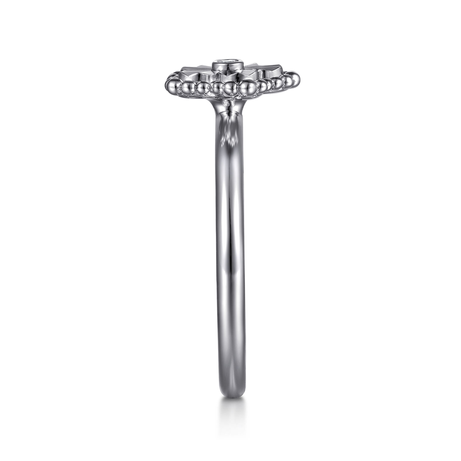 925 Serling Silver Diamond Bujukan Frame Flower Diamond Cut Ladies Ring