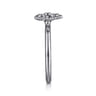 925 Serling Silver Diamond Bujukan Frame Flower Diamond Cut Ladies Ring - 0.01 ct