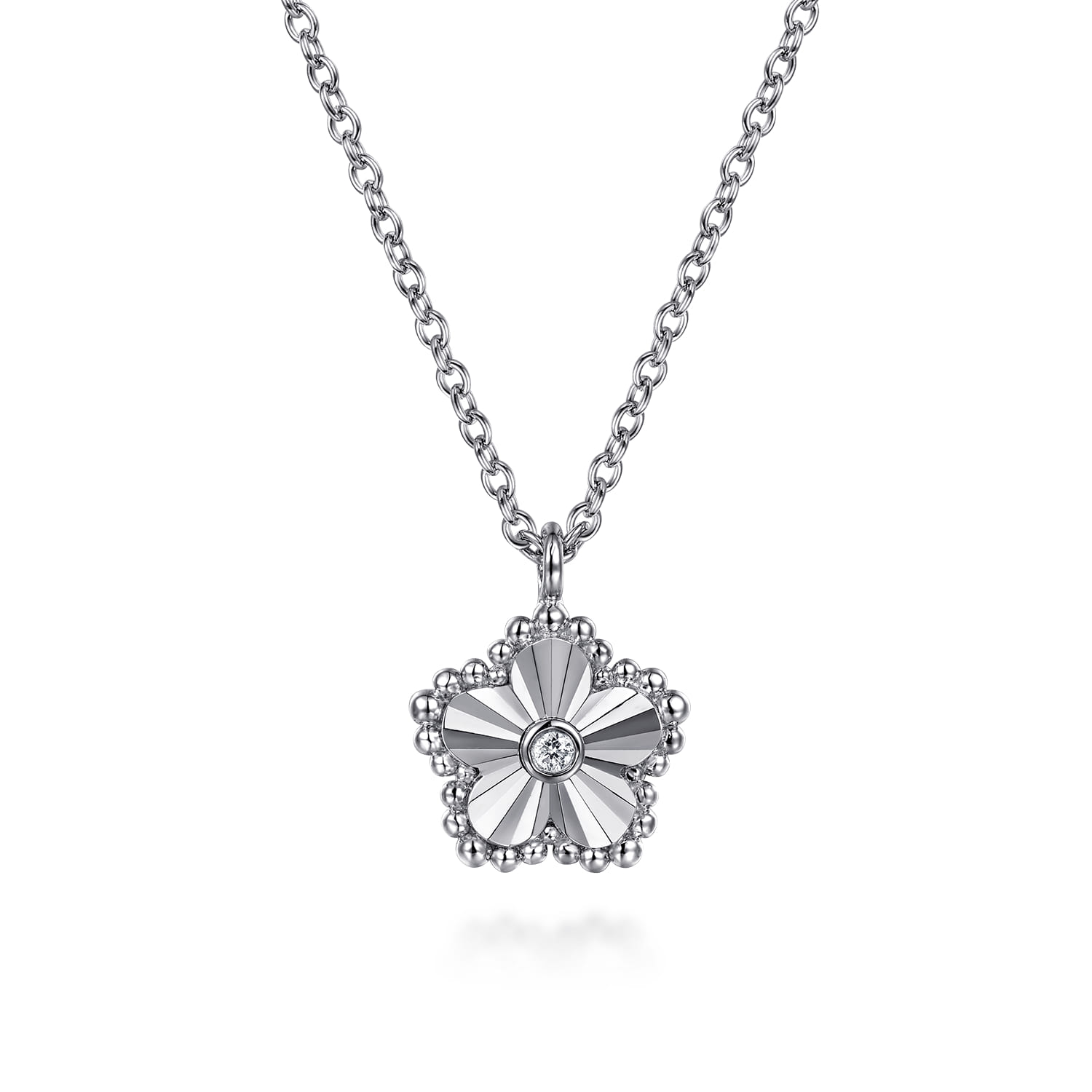 925 Serling Silver Diamond Pendant Necklace-Bujukan