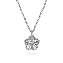 925 Serling Silver Diamond Pendant Necklace-Bujukan