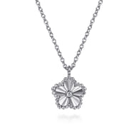 925 Serling Silver Diamond Pendant Necklace-Bujukan