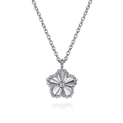 925 Serling Silver Diamond Pendant Necklace-Bujukan