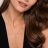 925 Serling Silver Diamond Pendant Necklace-Bujukan - 0.01 ct