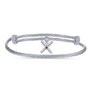 925 Silver-Stainless Steel Bangle