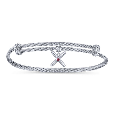 925 Silver-Stainless Steel  Bangle