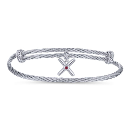 925 Silver-Stainless Steel Bangle