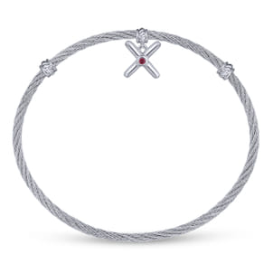 925 Silver-Stainless Steel Bangle