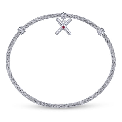 925 Silver-Stainless Steel Bangle