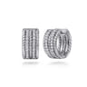 925 Sterling Silver 15mm White Sapphire Hampton Huggie Earrings