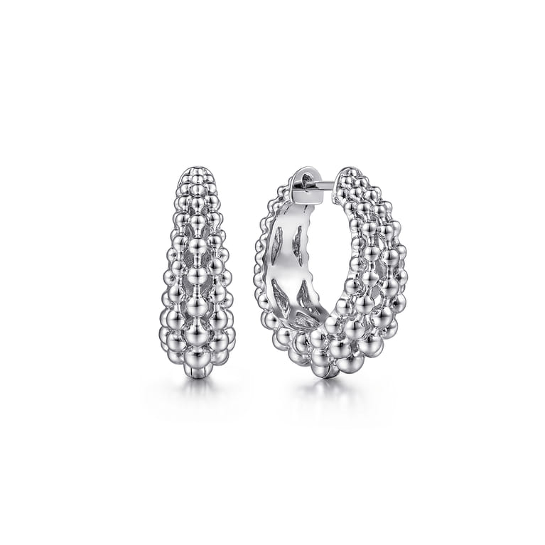 925 Sterling Silver 20mm Bujukan Classic Hoop Earrings - Shot 1
