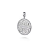 925 Sterling Silver 28mm Bujukan White Sapphire Compass  Mother of Pearl Medallion Pendant With Detachable Bail