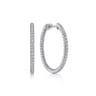 925 Sterling Silver 30mm White Sapphire Bujukan Classic Hoop Earrings