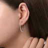 925 Sterling Silver 30mm White Sapphire Bujukan Classic Hoop Earrings
