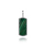 925 Sterling Silver 35mm Bujukan Dog Tag With Detachable Bail With Malachite