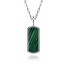 925 Sterling Silver 35mm Bujukan Dog Tag With Detachable Bail With Malachite