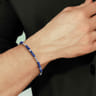 925 Sterling Silver 4mm Lapis Beaded and 4mm Silver Ball Bracelet
