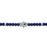 925 Sterling Silver 4mm Lapis Mens Bracelet with Black Spinel Hamsa