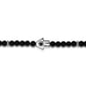 925 Sterling Silver 4mm Matte Onyx and Black Spinel Beaded Bracelet with Hamsa