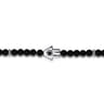 925 Sterling Silver 4mm Matte Onyx and Black Spinel Beaded Bracelet with Hamsa