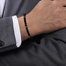 925 Sterling Silver 6mm Matte Onyx Beaded Bracelet