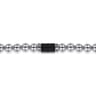 925 Sterling Silver 6mm Silver Ball and Onyx Cylinder Beaded Bracelet