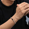 925 Sterling Silver 6mm Silver Ball and Onyx Cylinder Beaded Bracelet