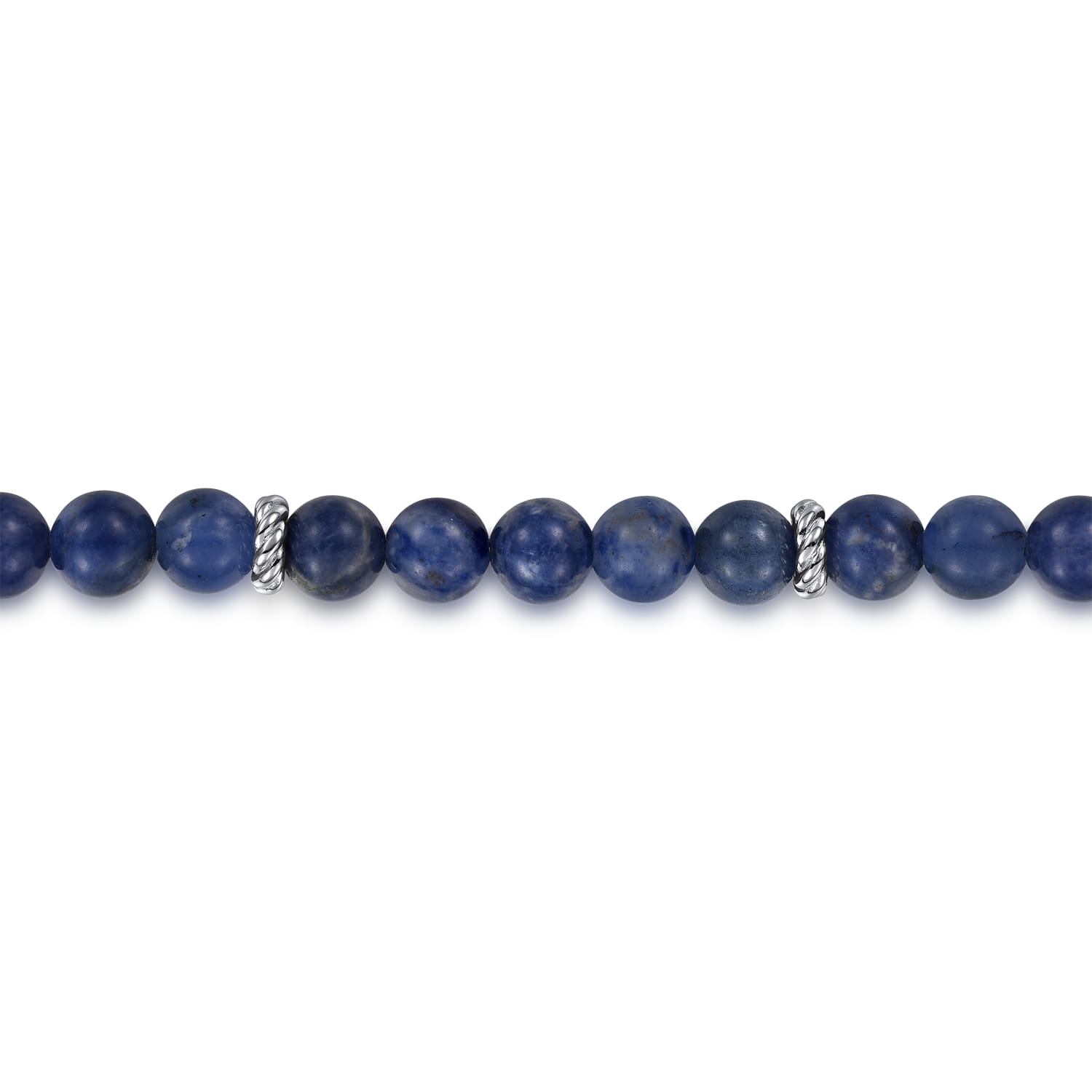 925 Sterling Silver 6mm Sodalite Beaded Bracelet - Shot 2