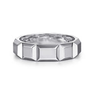 925 Sterling Silver 6mm Square Mens Ring in High Polished Finish