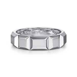 925 Sterling Silver 6mm Square Mens Ring in High Polished Finish