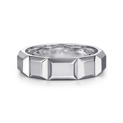 925 Sterling Silver 6mm Square Mens Ring in High Polished Finish