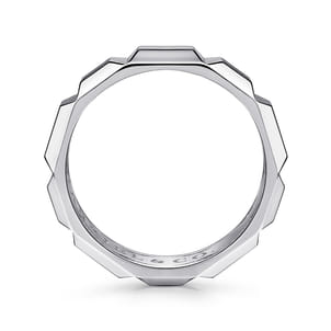 925 Sterling Silver 6mm Square Mens Ring in High Polished Finish