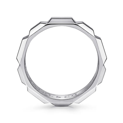925 Sterling Silver 6mm Square Mens Ring in High Polished Finish